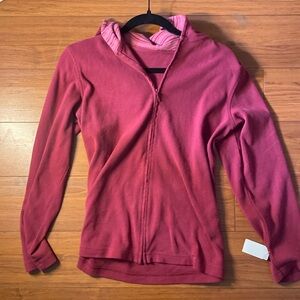 y2k cashmere zip up hoodie hot pink